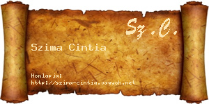 Szima Cintia névjegykártya